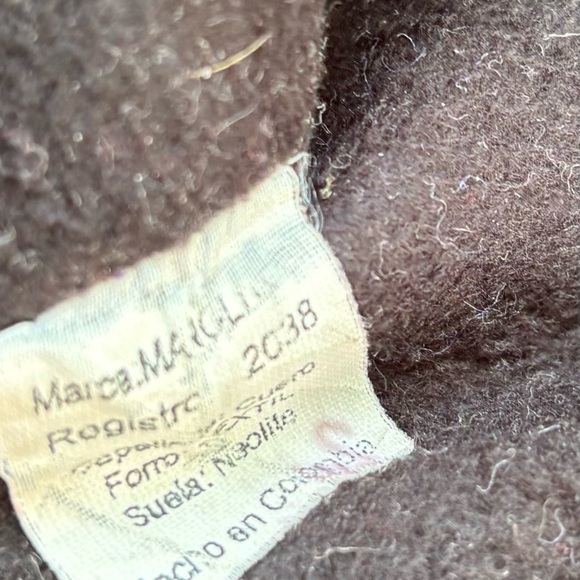 Vintage tall leather fashion boots light beige round toe side zip boots 8 - Picture 6 of 12